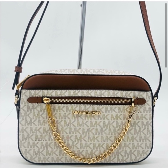 MICHAEL KORS LARGE EW ZIP CHAIN CROSSBODY BAG VANILLA - Picture 2 of 8